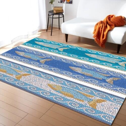 Fish Pattern Abstract Carpet Bedroom Room Bedside Blanket Rug for Living Room Cloakroom Carpet Bedroom Decor