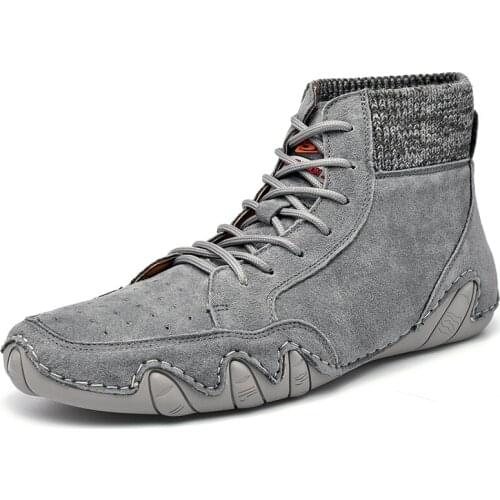 38-46 Ankle Shoes 2020 Fashion Men Sneakers Comfortable Leather Men Chelsea Shoes Middle Octopus Sole Socks Casual Shoes