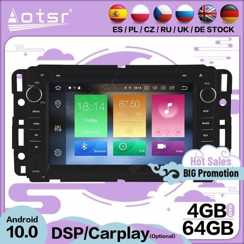 Carplay Multimedia Stereo Android Player For GMC Yukon Tahoe 2007 2008 2009 2010 2011 2012 GPS BT Audio Radio Receiver Head Unit
