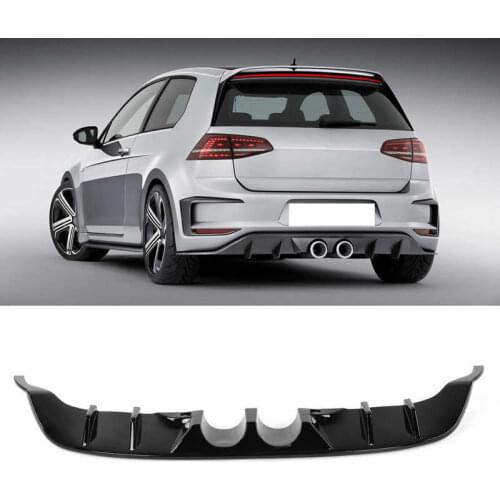 Gloss Black for R400 Rear Bumper Diffuser Valance Fit for Volkswagen Golf MK7.5 R GTD 2017 2018 2019 202 ABS Plastic