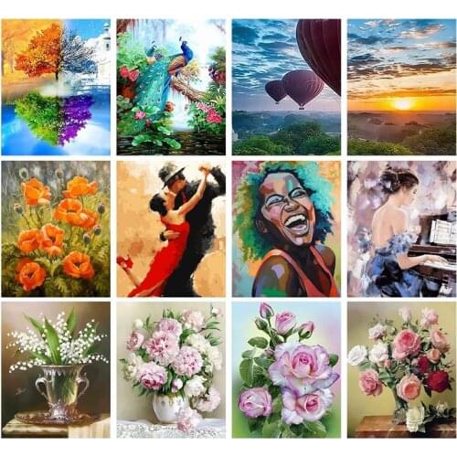 Painting By Numbers Ballerina Drawing On Canvas HandPainted Gift Woman in toilet Picture By Number scenery Kits Home Decoration