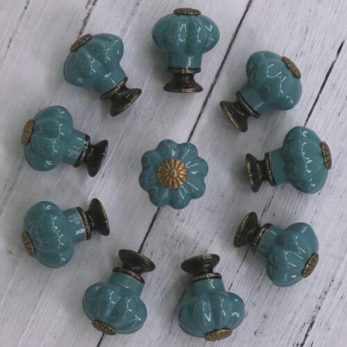 12pcs Ceramic Small Furniture Door Knob Cabinets Knobs and Handles Cupboard Drawer Pull Handles for Home Decor