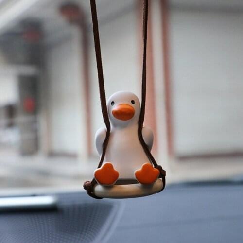 Little Duck Swing Pendant with Hanging Rope Car Ornament Bag Personal Belongings Bring Good Luck Fancy Home Decoration