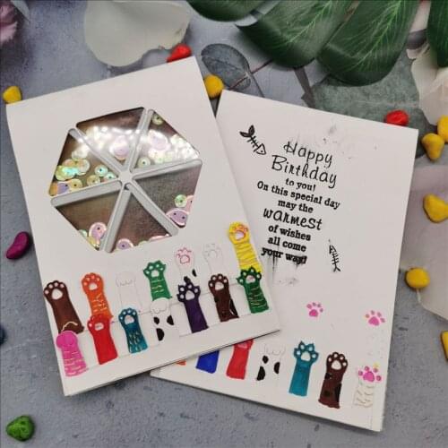 LIOJU Craft metal cutting dies cut die mold Cat feetScrapbook paper craft knife mould blade punch stencils dies