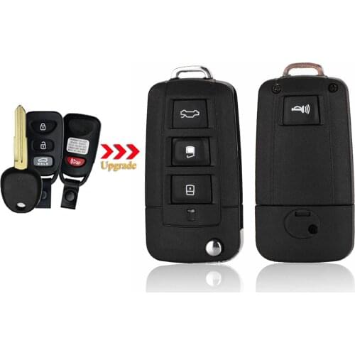 Kutery 10pcs 4 Buttons Modified Flip Remote Car Key Shell Case For Hyundai Coupe Galloper Santa Fe KIA Cerato Spectra Optima