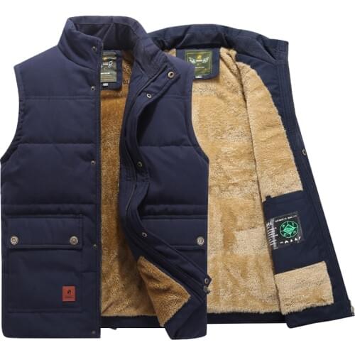Fashion Mens Jacket Sleeveless Vest Winter Thermal Soft Vests Casual Coats Mens Plus Velvet Vest Men Thicken Waistcoat 6XL