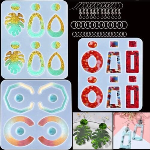 123pcs/set Jewelry Making Casting Craft Tools Kit Earring Pendant Silicone Mold + Earring Hook + Jump Ring