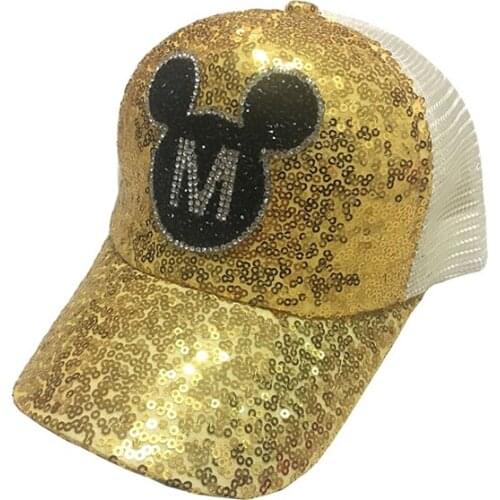 New Shining Mickey Boys Girls Baseball Cap Cute Cartoon Childrens Cap Adjustable Letter Hat