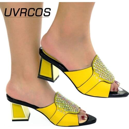 Latest Luxury Shoes Women 2021 African Women Party Shoes Decorated with Rhinestone Womens Dress Shoe Open Toe Womens Shoes