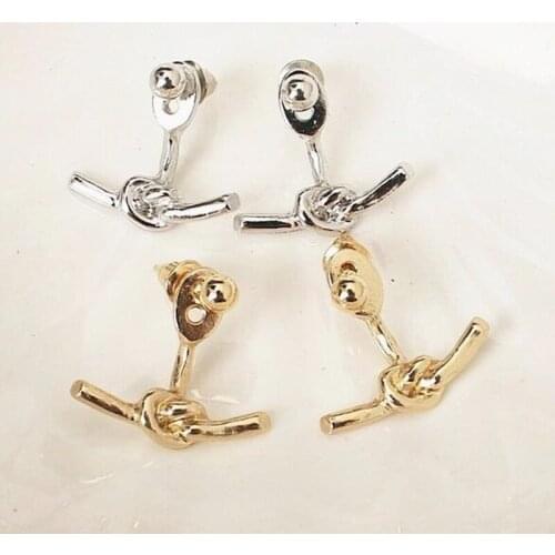 2021 New Fashion Earrings Gothic Women Cool Jewelry Knot Temperament Wild Metal Junction Creative Alloy Stud Earrings Gifts