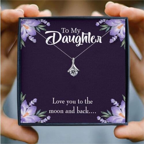 New Fashion Crystal Pendant Necklace for Women Round Small AAA Zircon High Quality Jewelry Gift To My Daughter Christmas Gifts