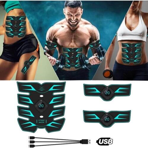 Equipment Training Gear Muscles Electrostimulator Toner Gym Abdominal Muscle Stimulator Trainer EMS Abs Fitness USB Rechargable