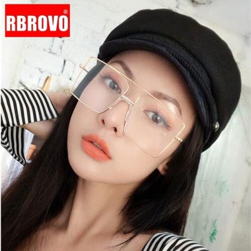 RBROVO 2021 Glasses Frame Women Oversized Eyeglasses Frame Women Optics Brand Design Anti Blue Light Eyewear Women Retro Okulary