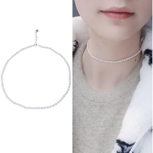 3-4mm Mini Small Pearl Size Real Natural Freshwater Pearl Necklace White Pearl Color Jewelry Anniversary Wedding Gift 2pcs/lot