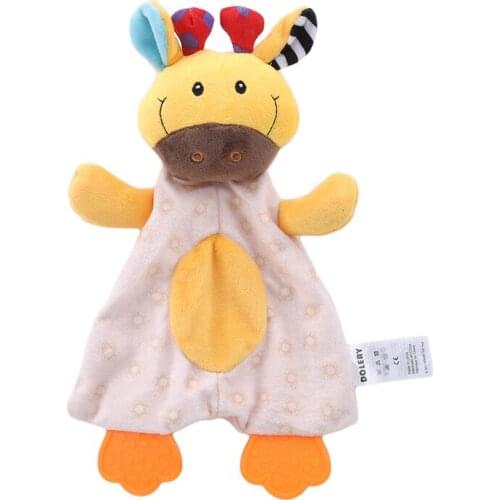 Animal Plush Toys Baby Soothing Appease Towel Soft Skin Nibbling Pacify Toys Sleeping Plush Bib Toys Comforting Blanket