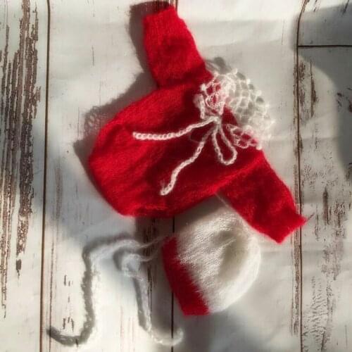 Latest Fashion Newborn Romper Knitted Mohair Newborn Hat and Pants Handmade Newborn Bonnet Prop Baby Photo Prop Newborn Overalls