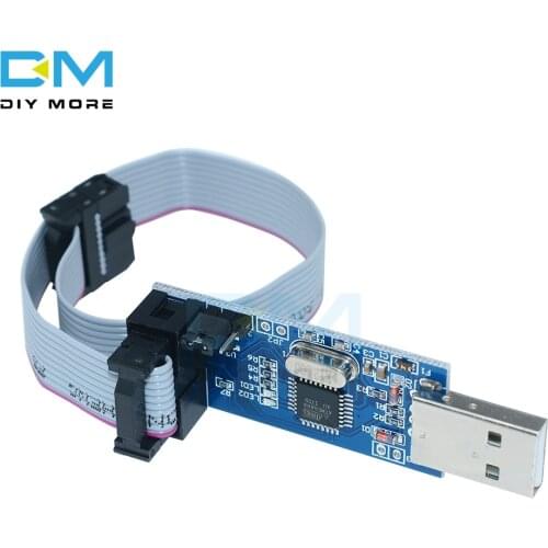 USBASP USBISP AVR Programmer 10Pin Cable USB ISP USB ASP ATMEGA8 ATMEGA128 ATtiny CAN PWM Support Win7 64K 64 64Bit 3.3V / 5V