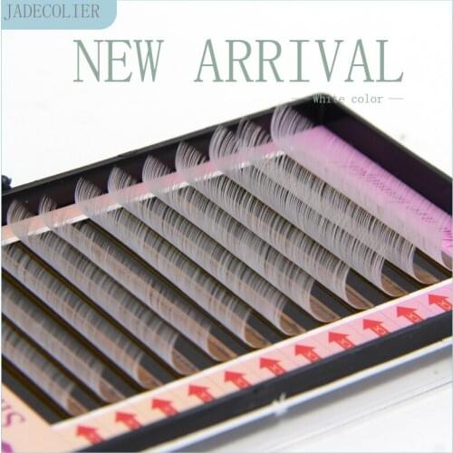Jadecollier 1 tray mix length white color fashion makeup eyelash extension 12 rows
