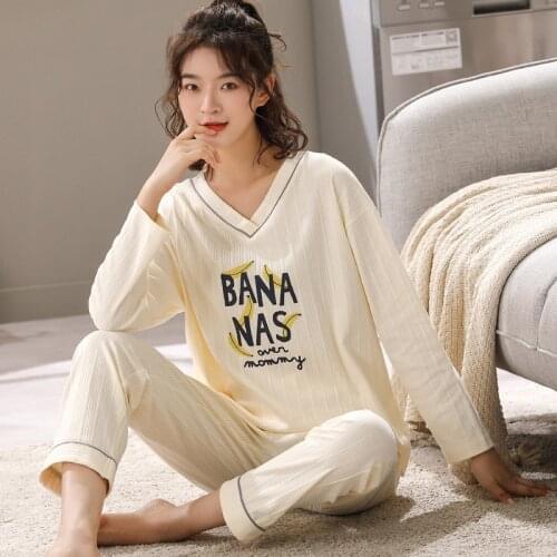 Plus Size Pajamas For Women New Cotton Print Sleepwear Set Autumn Winter Long Sleeve Pyjamas Female Loose Home Suit 3XL 11 Style