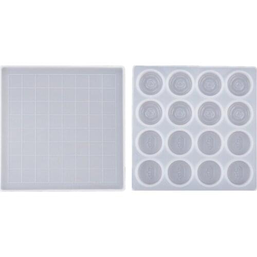 Chess Set and Checkers Game Board Resin Mold International Checkers Toy Moulds F3MF