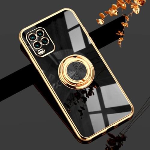 Plating Silicone Case For Xiaomi Mi 10T Pro 11 10 Lite Mi10 T Ultra Mi11 10Ultra 10Lite Phone Soft Covers With Ring Holder On
