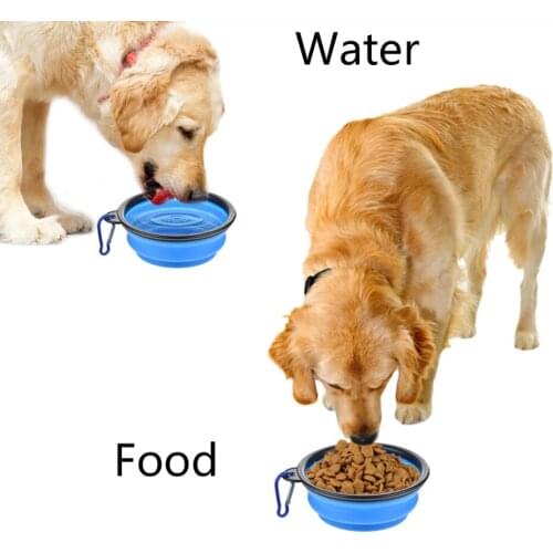 350/1000ML Pet Folding Silicone Outdoor Travel Walking Portable Water Bowl For Small Medium Dog Cat Food Container Feeder