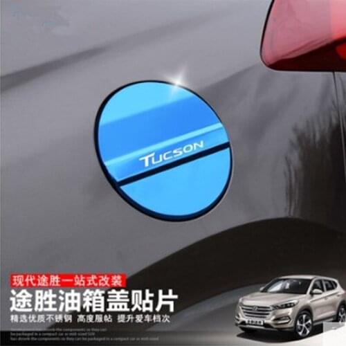 Car styling Stickers For Hyundai Tucson 2015 2016 2017 2018 stainless steel fuel tank cover oil gas cap trim