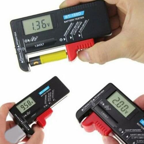 Battery Tester, Digital LCD Universal Battery Checker for AA AAA C D 9V 1.5V Button Cell Batteries (Model: BT-168D)