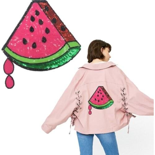 1Pcs Cartoon Sequins Watermelon Patches For Clothes DIY Embroidery Appliques Clothing Jeans Sewing On Decoration Accessories