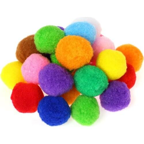 12PC Soft Round Shaped Pompom Balls DIY Kids Toys Accessories Fluffy Plush Balls Cloth Sewing Craft Wedding Home Decoration
