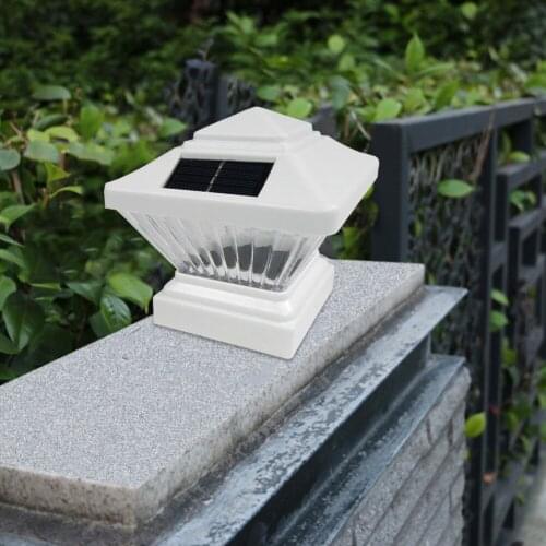 2 pcs/set Solar Column Headlight IP65 Waterproof Outdoor Wall Yard Patio Lamps Decor Pathway Landscape Multiple-Use White Lights