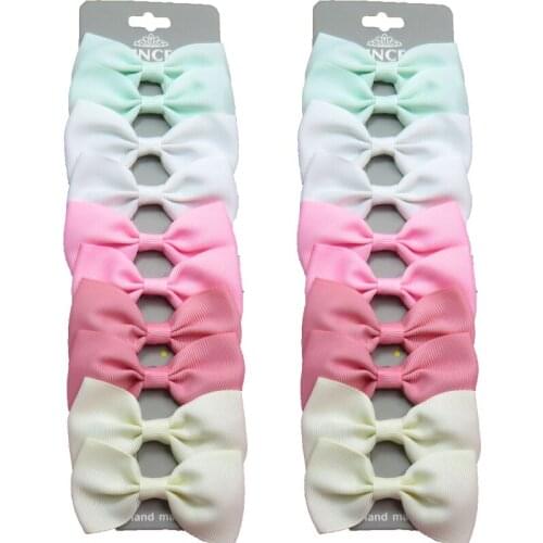 20PCS/Lot Lovely Milk MIX Colors Hairpins Grosgrain Ribbon Bows Clips 2020 Korean Creativity Hair Accessories For Baby Girls NEW