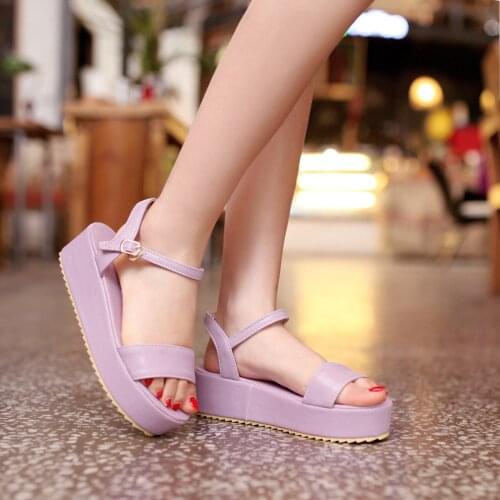 Women sandals 2021 platform shoes fashion wedges sandal platform high heels zapatos de mujer peep toe sandals flat sandals31-50