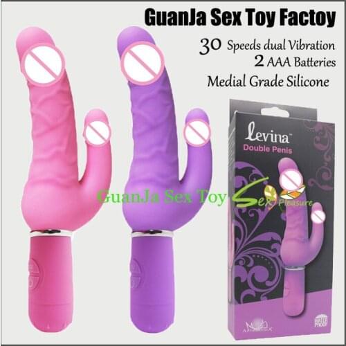 30 speeds vibration dual dildo vibrator strong vibration for female masturbator doulbe dildo for vagina and anal sex toy