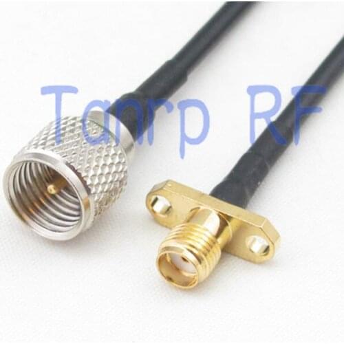 8in mini UHF male to SMA female with 2 hole panel RF connector adapter 20CM Pigtail coaxial jumper cable RG174 extension cord
