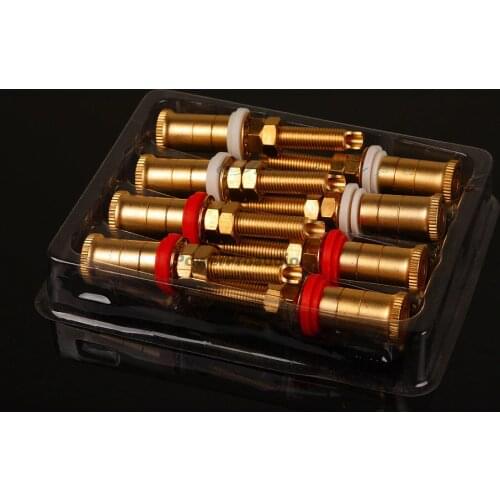 8pcs/set Gold Plated Copper Speaker Binding Posts Terminal Connectors WBT style