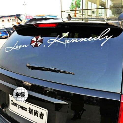 Etie Accessories Umbrella Corporation Leon Kennedy Rear Windshield Reflective Car Sticker Decal for Audi A3 Ford Focus 2 BMW E90