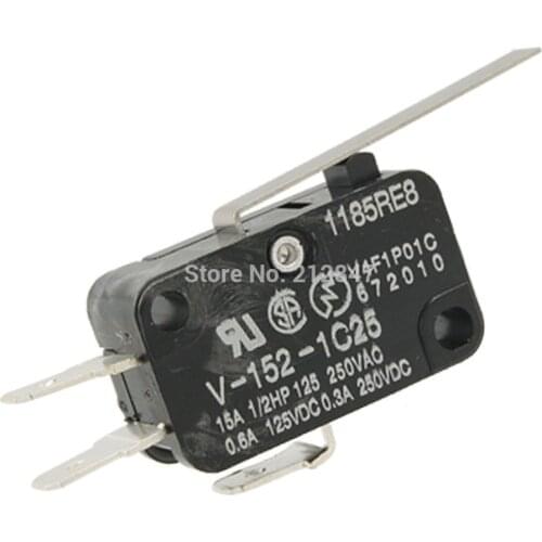 NO NC Momentary Hinge Lever Miniature Basic Micro Switch V-152-1C25 SPDT 28mmx16mm