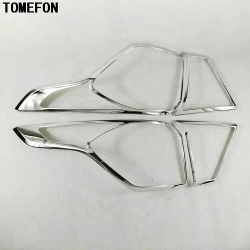 TOMEFON For Ford Escape Kuga 2017 ABS Chrome Rear Tail Light Lamp Cover Trims Rear Light Hood Cover Trim 4pcs Exterior Styling