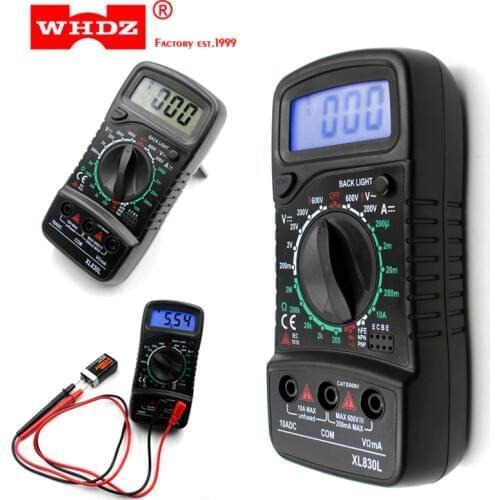 XL830L Digital Multimeter Portable voltmeter AC/DC voltage meter DC Ammeter resistance tester Blue Backlight