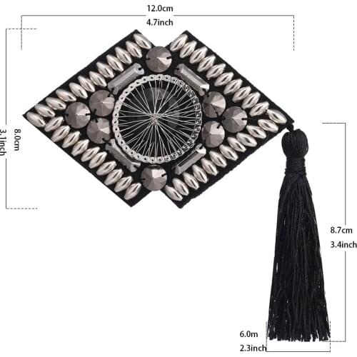 2pcs EE4706Handmade stage skull arena exhibition perform play show tassel shoulder brooch epaulet /epaulettes badge knot pads