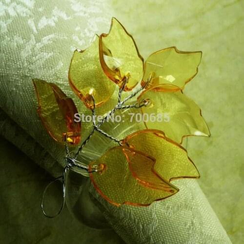 Crystal leaf napkin rings, cheap wedding napkin holder