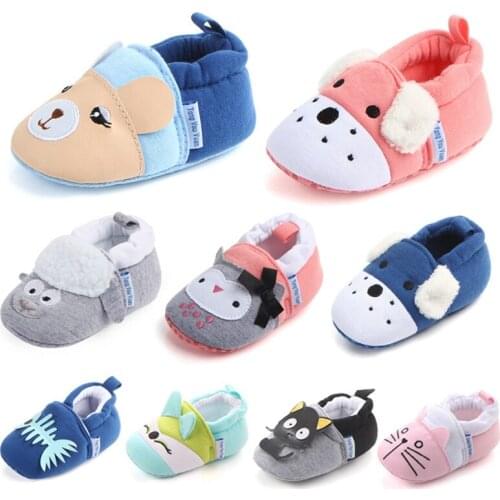 New Baby Newborn Shoes Cute Cartoon Prewalker Soft Bottom Bebes Loafers Infant First Walkers Toddler Fashion Slippers boys girls