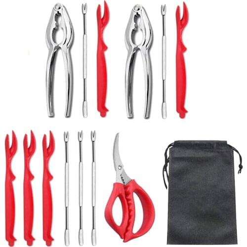 Seafood Tools Set Crab Leg Crackers Tools Nut Cracker Forks Lobster Leg Sheller Kitchen Accessories Tools