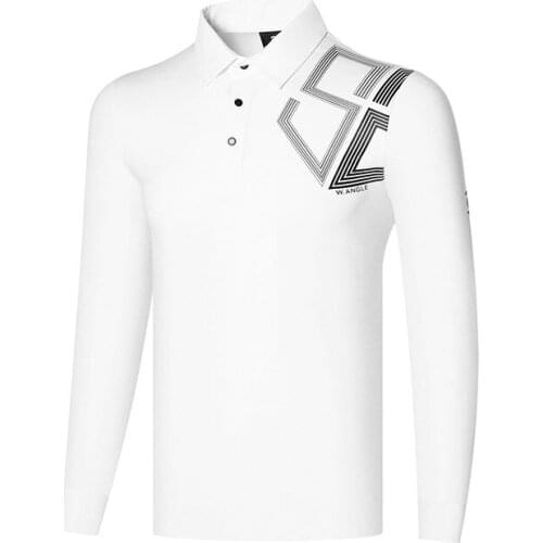 Golf apparel Men Spring and Autumn solid color Golf Clothes Long Sleeve Golf Shirt Quick-drying Breathable Golf Jersey 2021