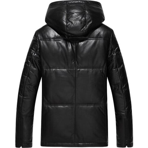 Winter Genuine Jacket Men Thick Warm Down Coats Male Real Leather Sheepskin Coat 17163 LWL1077