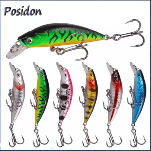 Posidon 6.7g/6cm 3D Eyes Minnow Fishing Lures Plastic Hard Bait Sinking Crankbait Wobblers Artificial Swimbait Peche Tackle