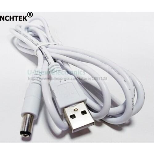 NCHTEK USB 2.0 A Type Male to Straight Head DC 5.5x2.1mm Power Plug Barrel Connector 5V Cable 1.5M/Free Shipping/10PCS