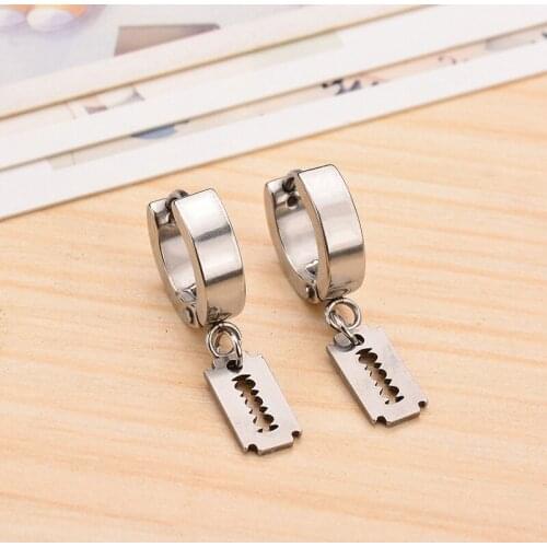Unusual Trendy Gothic k pop Stainless Steel Earrings for Women Dangle Drop Earring Rings Circle Men Punk Jewelry Gifts