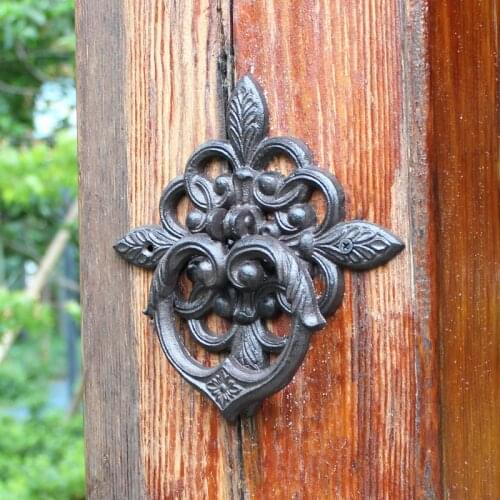 European-style Retro Nostalgic Door Knock Buckle Rust-colored Cast Iron Art Gate Villa Courtyard Crafts Door Handle Handle